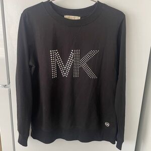 Michael Kors Black Crewneck Sweater with Silver Accents
